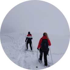 Tour durch den Schnee am Notschrei 